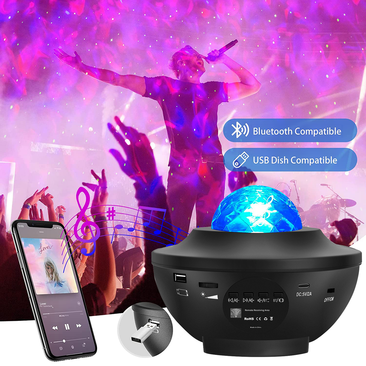 Nexurae Nebula Projector + Bluetooth Speaker
